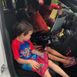 children in pd car