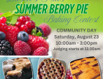 Fresh berries with three images of different types of berry pie