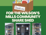 Flyer for Community Share Shed food and clothing drive