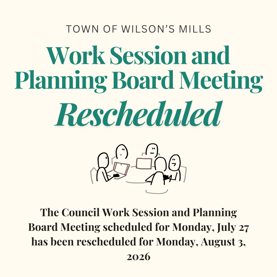 Council Work Session and PB Meeting Rescheduled