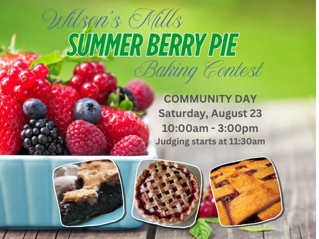 Fresh berries with three images of different types of berry pie