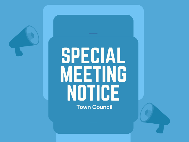 Special Council Meeting Notice with blue bullhorns